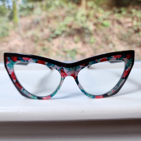 NWT ZENNI Rose Garden Cat-Eye Clear Glasses with Case - Picture 3 of 11